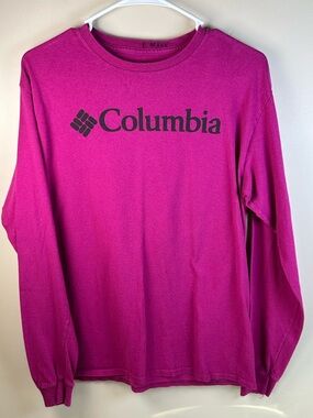 Columbia Medium Fuchsia Long Sleeve Tee • Black Logo P2P 20